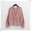 Women Winter Sweater and Cardigans Korean Style Short Knit Ponchoes Chenille Warm Thick women Coat 210430