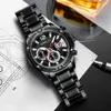 Män Rostfritt stål Klockor Crrju Fashion Chronograph Klockor för Mens Luxury Brand Calendar Quartz Man Klockor Reloj Hombre 210517