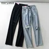 Aberyamee Jeans rasgados para mujeres Casales 90 de los 90 largos Pantalones de moda