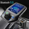 자동차 충전기 MP3 음악 플레이어 Bluetooth 5 수신기 FM 송신기 듀얼 USB QC3 0 충전 U 디스크 TF 카드 손자없는 음악 278R