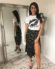 Summer Vintage Leopard Print Long Skirts woman fashion Women High Waist Midi Ladies Green Beach Sexy Wrap 210619