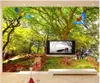 Custom Photo Wallpapers 3D Murales Wallpaper Modern Pastoral Forest Big Tree Paesaggio Murale Stereo Tv Sfondo Delle Carta da parete Decorazione della casa