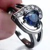 خواتم الزفاف المشاركة السحرية للنساء 2021 Opal Blue Red Pink White Heart Zirconia Jewelry Love Ring