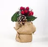 2021 HW415 décorations de pom-pom girl Simulation cônes de noël aiguilles de pin ornements en pot Table de noël créative