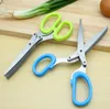 Stainless Steel Cooking Tools Kitchen Accessories Knives 5 Layers Scissors Sushi Shredded Scallion Cut Herb Scissor SN2594