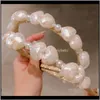 Clips & Barrettes Jewelry Drop Delivery 2021 Ins Boutique Crystal Sticks Pearl Designer Headbands Clear Flower Girls Headband Fashion Hair Ac
