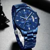 Nibosi 2021 Mężczyzna Zegarki Top Marka Luksusowe Mężczyźni Niebieski Zegarek Wojskowy Sport Wristwatch Zegarek Kwarcowy Ekkek Saat Relogio Masculino X0625