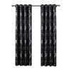 Vorhang drapiert schwarze Jacquard-Vorhänge für Wohnzimmer, Polyester-Stoff, Fensterpaneel, luxuriöse florale Verdunkelungs-Schlafzimmerjalousien