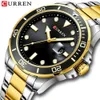 男のクォーツのステンレス鋼の腕時計のためのカレンの新しいファッションのビジネスの時計日付と共に単純な男性の時計Masculino Q0524