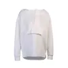 Moda-Insta Moda Mulheres Hoodies Oversize Hem Assimétrica Sólida Preto Branco Outono Suéter Loose Streetwear Capuz Tops