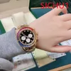 sichu1-u1メンズオートマチックダイヤモンドウォッチ40mm洗練されたすべてのステンレス鋼の時計ファッションクラシックスリーアイズシックスデザインサファイアガラス防水機能