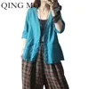 Kadın Ceketler Qing Mo Yaz Moda Kadın Ceket Gevşek Ve İnce Katı Renk Hırka 2021 Trend Ceket Mavi Sarı ZWL3661