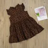 2-7Y Summer Toddler Child Kid Girls Dress Ruffles Sleeveless Leopard Dresses For Clothing Costumes 210515