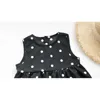 LOVE DDMM Mädchen Sets Sommer Kinderkleidung Mädchen Wave Point ärmelloses Hemd + Closing Nine Pants Zweiteiliger Anzug 210715
