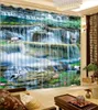 Kreativa 3D -gardiner marmor högkvalitativ silkesvart gardin draperier för vardagsrum sovrum fönsterbehandling