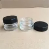 5g/5ml de frascos redondos e transparentes com tampas de tampa de parafuso 0,17 oz de maquiagem recipientes de vidro pequeno jarra de vidro para pó Loção de creme