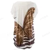 Nice-forever Summer Women Fashion Butterfly Print Dresses Casual Oversized Shorest Shift Dress bty182 210419