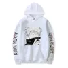 Klassieke Anime Gedrukt Pullovers Jonge Mensen Mode College Hoodies Nieuwe Casual Lange Mouwen Losse Mannen / Dames Wit Sweatshirts Y0319