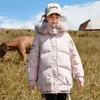 -30 Degree Children Down Parkas Winter Thicken Real Fur Collar Girls Snowsuit Coat Kids Clothes 2021 Fashion Boy Outerwear 5-12Y H0909