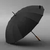 Olycat 16k guarda-chuva chuva mulheres luxo punho de madeira longo homens negócio estilo japonês automático à prova de vento 220225