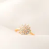 女性のための黄色の1.5カラットのためのラグジュアリー婚約Bizuteria Anillos Gemstone 14kゴールドとダイヤモンドの結婚指輪