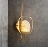 Amerikanischen Kupfer Gold Glas Wand Lampe Für Schlafzimmer Nacht Wohnzimmer Korridor Luxus Villa Dekoration Leuchte Led Glanz
