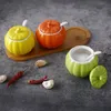 Bouteilles de stockage pots 3 pièces/ensemble pot d'assaisonnement en céramique cuisine boîte alimentaire ménage huile de citrouille bouteille de sel conteneur accessoires