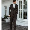 Hot Wedding Dress Wear Slim Fit Mens Passar 2 stycken Kostym Homme Groomsmen Tuxedos