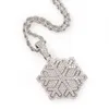 Pendant Necklaces Fashion Iced Out Snowflake Necklace Gold Silver Plated Mens Bling Hip Hop Jewelry Gift