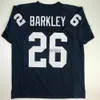 BENUTZERDEFINIERTES neues SAQUON BARKLEY Blaues College-Fußballtrikot mit Nähten in XL, genäht, fügen Sie eine beliebige Namensnummer hinzu