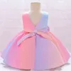 2021 Batismo de Verão Recém-nascido 1 ano vestido de aniversário para bebê menina colorida Princesa vestidos de festa infantil 3 6 8 meses G1129