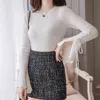 Coréen féminin tricoté pull mode croix à lacets femme hauts à manches longues O cou pull 10i 210420