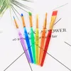 6 Sticks Transparent DIY Children Watercolor Brush Colorful Rod Painting Durable Kids Soft Brushes Drawing Pen RRA10413