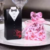 (100 pièces / lot) Boîte à bonbons de mariage pour mariée et marié Cadeaux d'invités de fête de fiançailles Bonbonnière Fournitures de souvenirs Boîte de chocolat B027 H1231