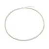 CZ CZ Cubic Zirconia Choker Halsband Kvinnor 2mm M 5mm Sier 18K Guldpläterad tunn diamantkedja Tennishalsband220a1175100