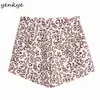 Vintage Animal Print Shorts Women Back Zipper High Waist Fashion Short Femme Summer pantalones cortos 210430