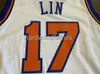 Zszyty niestandardowy Nowy Jeremy Lin #17 Jersey Linsanity Men Kobiet Młodzieżowe koszulki koszykówki XS-6xl