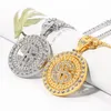 Creative Dollar Pendant Necklace Diamond Studded Dollar Rotating Metal Hip Hop Necklaces Fashion Jewelry Accessories