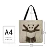Nxy Shopping Bags Bolso De Mano Artstico Con Estampado Gato y Panda Para Mujer Bolsa Compras Viaje Gran Capacidad Lona Lino Playa 0209