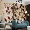 3D Tapete Wohnzimmer Tapeten Geprägte Rote Blatt Vase Wohnkultur Malerei Wandbild Wasserdicht Antifouling Tapeten