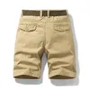 Été coton hommes Cargo Shorts décontracté couleur unie kaki hommes pantalons courts marque vêtements survêtement militaire Cargo Shorts hommes 210720