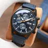 Top Men's Watches Pilot Timing Watch Quartz movement 316 fine steel 44 13mm mineral glass mirror331g