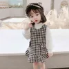 Kinder Kleidung Plaid Kleid Bluse Mädchen Kleidung Frühling Herbst Baby Mädchen Outfit Casual Stil Kinder Kostüm 210412