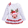 Kerstmis kinderen baby meisjes eland lange mouwen top + streep broek kleding sets herfst winter kinderen jongen meisje pak kleding 210521