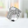 Skidbyxor Royal Blue Creative Fashion Finger Rings Ring Delicate Zircon smycken Tillbehör för flickor - USA: s storlek 6
