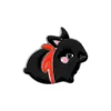 Noir blanc lapin broche émail broche sac vêtements épinglette bouton Badge dessin animé Animal bijoux