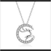 Pendant Necklaces & Pendants Jewelry Drop Delivery 2021 All The Way With Your S925 Sterling Sier Necklace, Female Clavicle Chain, Elk Design