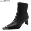 ALLBITEFO doux en peau de mouton en cuir véritable bottines mode sexy femmes bottes fête mariage chaussures moto bottes talons hauts 210611