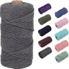 NewMacrame Cord Home Textil Färgad Bomull Rope Dekoration DIY Handvävt Tapestry Stickat Woolen Garment EWB7124