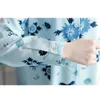 Mode frauen bluse frühling gedruckt blume chiffon-hemden koreanischen stil top lose langarm slim fit blusa 1001 30 210506